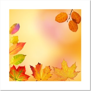 Autumn colorful leaves Posters and Art